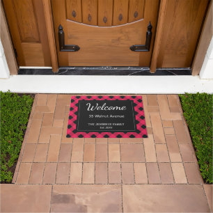 Paillasson Rouge Buffalo Carreaux à Carreaux Personnalisés