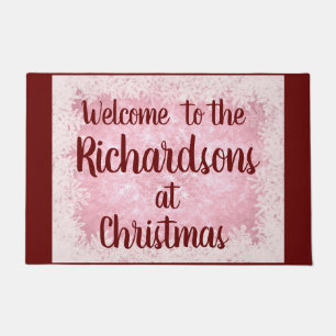 Paillasson Rouge / Pink gel personnalisé Accueil familial