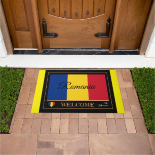 Paillasson Roumanie & Roumanie Drapeau maison mats / sports B