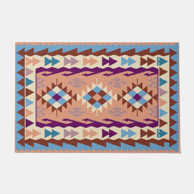 Paillasson Rug coloré oriental Kilim (Devant)