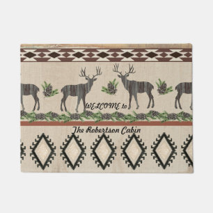 Paillasson Russe Cabine Deer Mountains Woodland Nom de famill