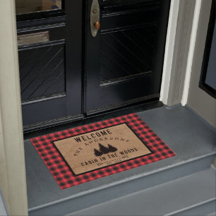 Paillasson Rustic Country Famille Bienvenue au Cabine Woods