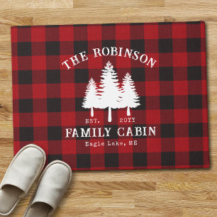Paillasson Rustic Country Family Cabine Tree Red Buffalo Plai