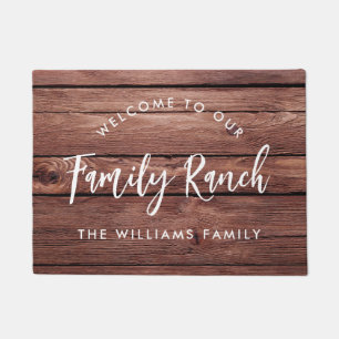 Paillasson Rustic Wood Family Ranch Bienvenue
