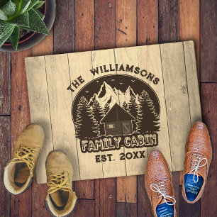 Paillasson Rustic Wood Nature Famille Cabine Réunion Nom Brow