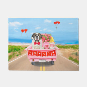 Paillasson Saint Bernard Chien Saint Valentin Coeurs de camio