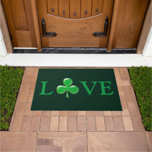 Paillasson Saint Patrick's Day Love Green Clover Porte Shamro