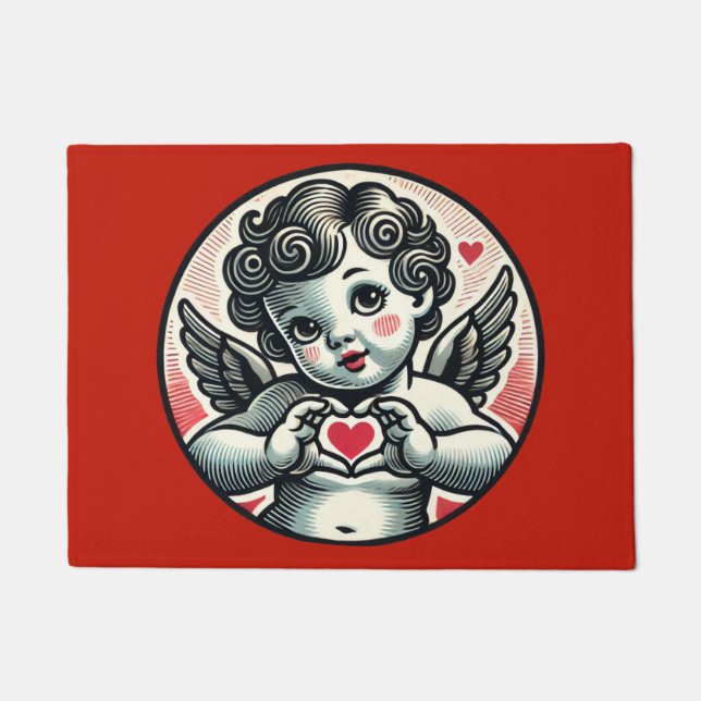 Paillasson Saint Valentin Cherub Cupid Angel (Devant)