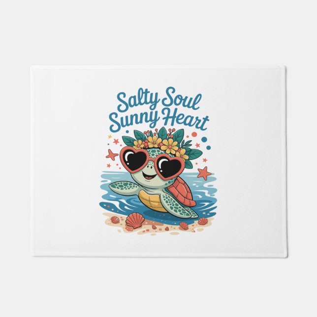 Paillasson Salty Soul Sunny Heart Turtle Été (Devant)
