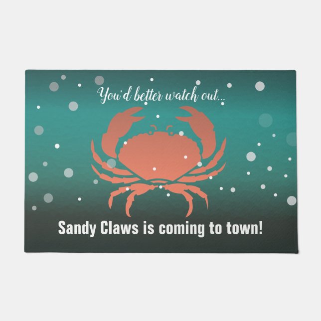 Paillasson Sandy Claws arrive en ville Crab Door Mat (Devant)