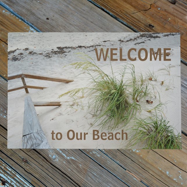 Paillasson Sandy White Beach Seagrass Accueil Personnalisé (Créateur téléchargé)