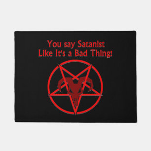Paillasson Satanist Bad Thing Dark Humour Chèvre Pentacle