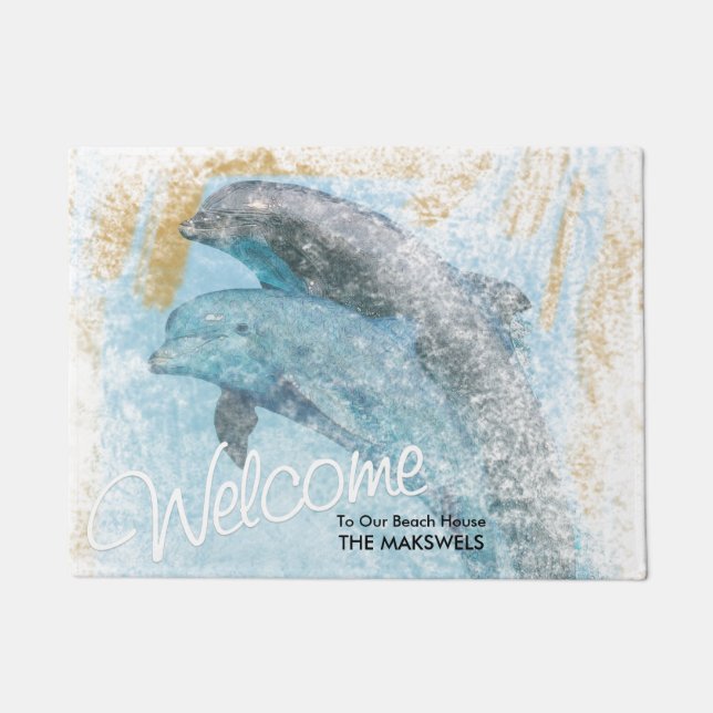 Paillasson Sauts Dolphins Beach House Welcome Mat (Devant)