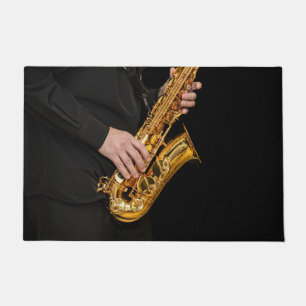 Paillasson Saxophone Player Jazz Doormat - Instrument de musi