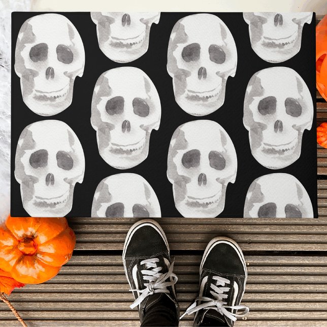 Paillasson Scary Scull Black & White Pattern (Créateur téléchargé)