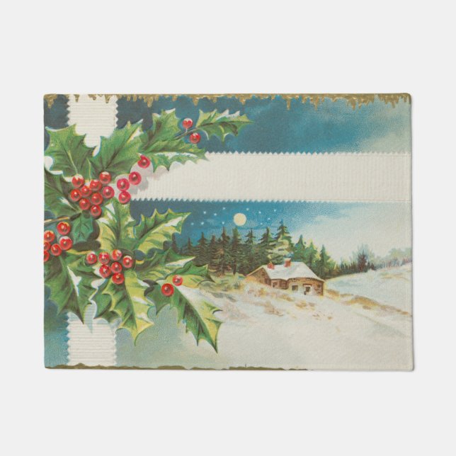 Paillasson Scène de Noël Hiver de neige blanche (Devant)