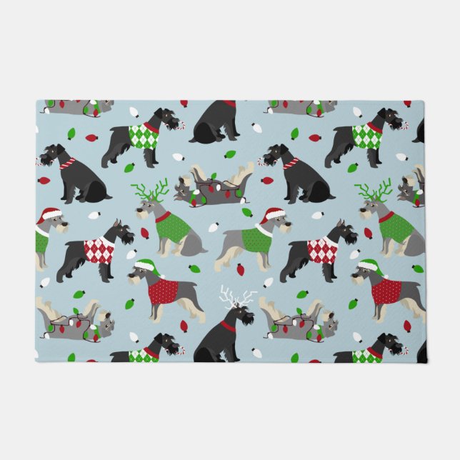 Paillasson Schnauzer de Noël (Devant)