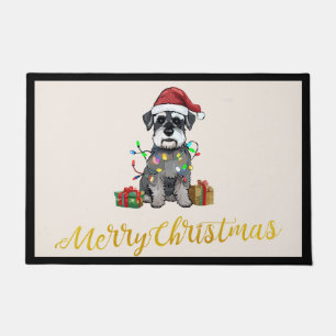 Paillasson Schnauzer Joyeux Mat de la porte de Noël