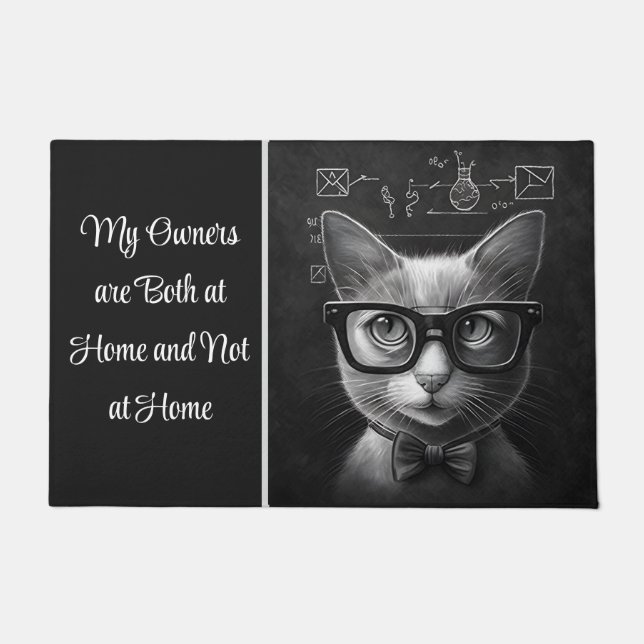 Paillasson Schrödinger's Cat Mes propriétaires sont chez eux  (Devant)