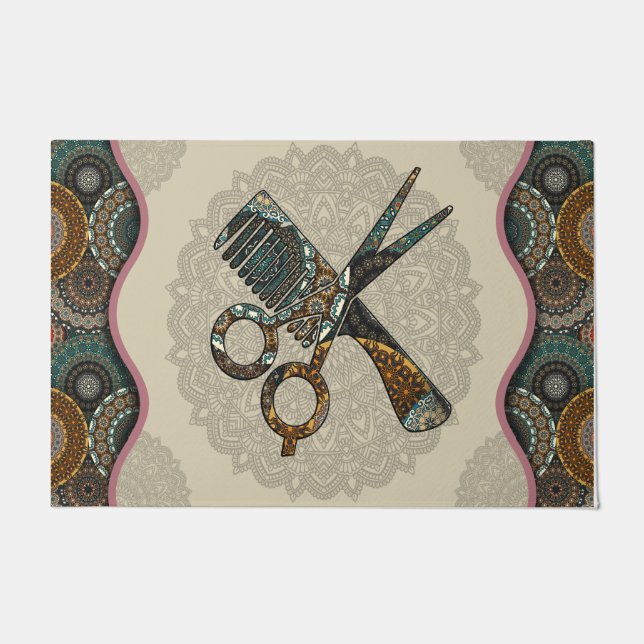 Paillasson Scissor And Brusher Mat, Hair Stylist   (Devant)