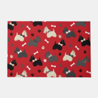 Scottish Terrier Paws and Bones Red