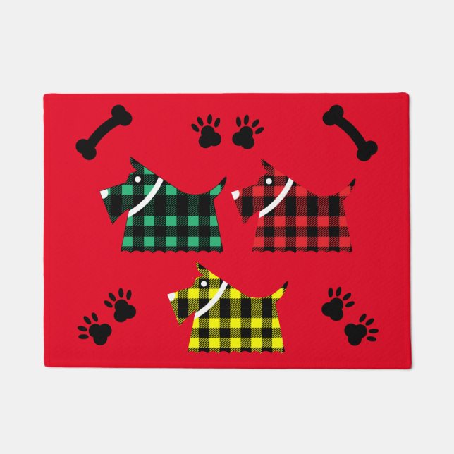 Paillasson Scotty Terrier Chiens Cute Funny Terriers Race The (Devant)