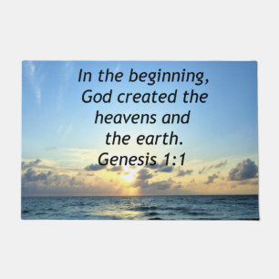 PAILLASSON SCRIPTURE PHOTO DE SERENE SUNRISE GENESIS 1:1
