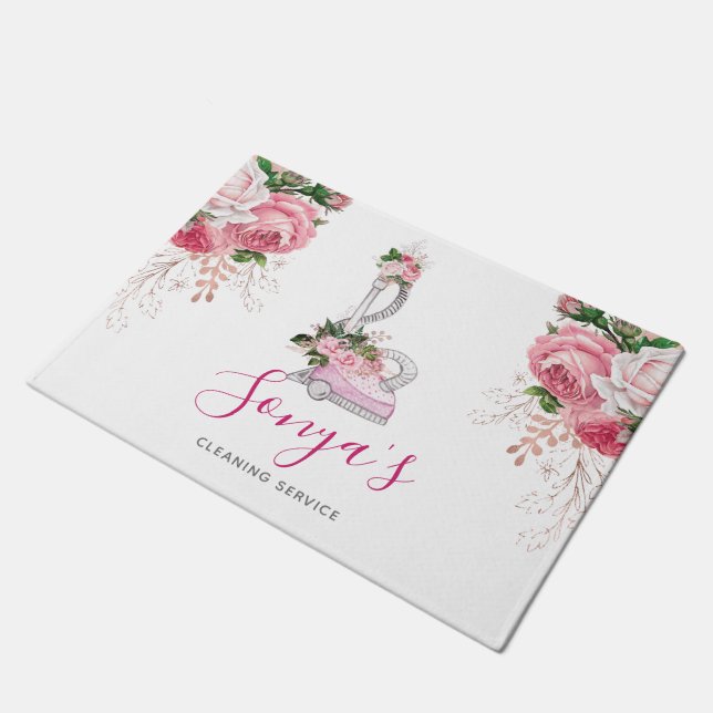 Paillasson Service de nettoyage d'aquarelle aspirateur rose (Incliné)