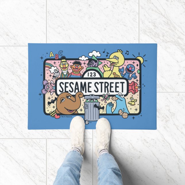 Paillasson Sésame Sésame | Sesame Pals signe de Doodle (Intérieur)