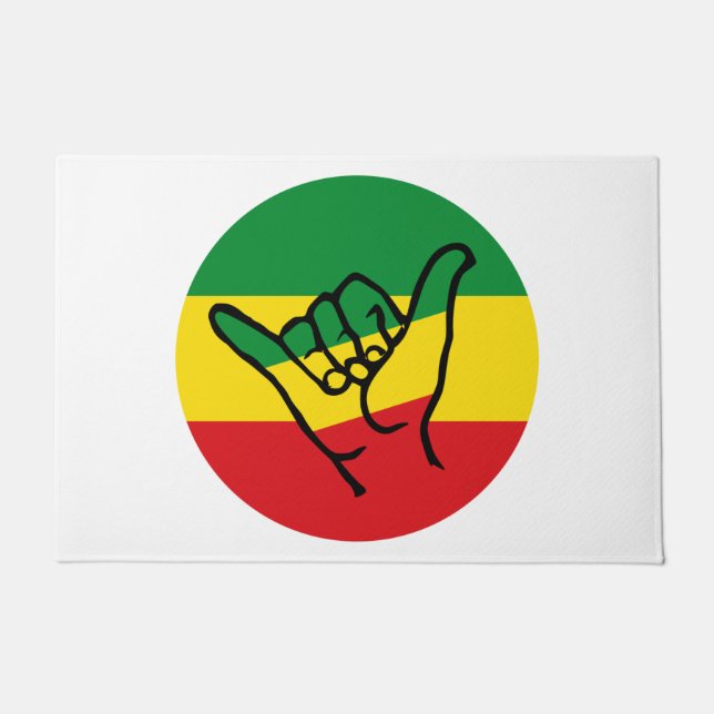 Paillasson Shaka Hand With Reggae Colors (Devant)