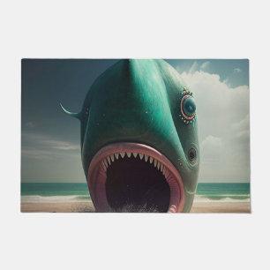 Paillasson Shark sculpture on the beach