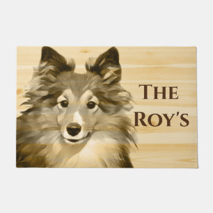 Paillasson Sheltie Collie Herbe Dog ajouter Name Doormat