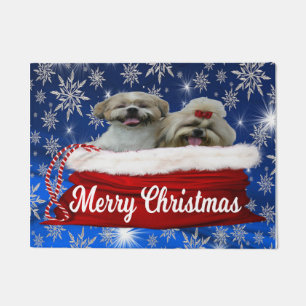 Paillasson Shih tzu Door Mat, Joyeux Noël