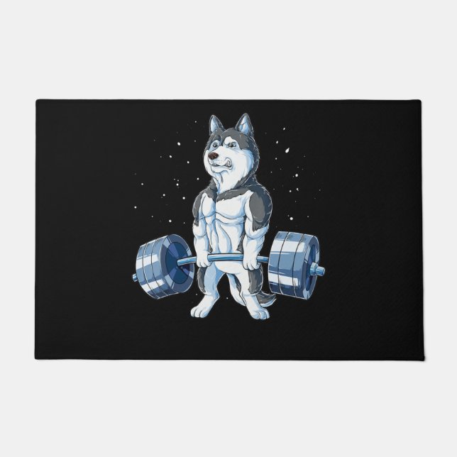 Paillasson Sibérie Husky Weighlifting Funny Deadlifts Hommes (Devant)