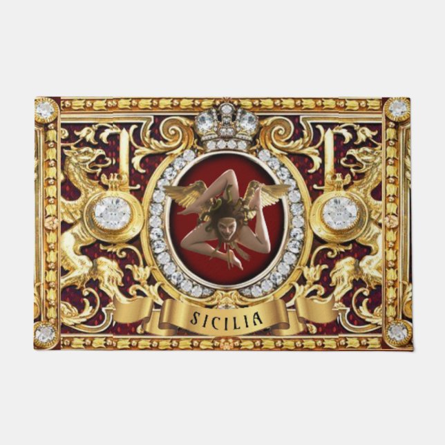 Paillasson Sicilienne Medusa Trinacria Porte Mat (Devant)