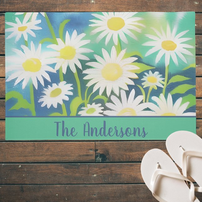Paillasson Signature Watercolor Wild Daisies (Créateur téléchargé)