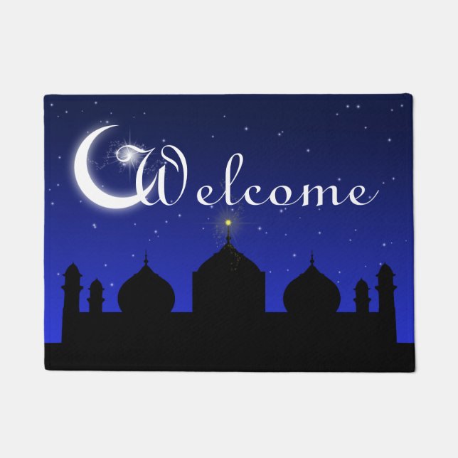 Paillasson Silhouette de la mosquée à la porte de bienvenue d (Devant)