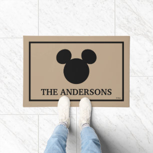 Paillasson Silhouette de tête de souris Mickey   Bienvenue
