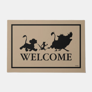 Paillasson Silhouette du roi Lion  Bienvenue