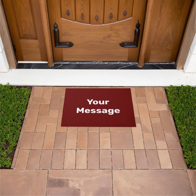 Paillasson Simple foncé rouge & blanc Votre message Modèle te (De plein air)