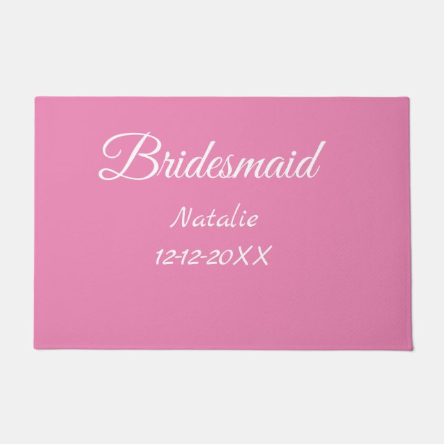 Paillasson Simple minimum rose bridesmaid ajouter le nom de l (Devant)