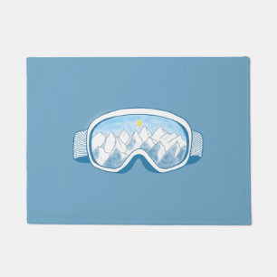 Paillasson Ski Goggles Montagnes Reflexions Illustration