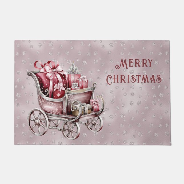 Paillasson Sleigh De Noël Avec Cadeaux Porte De Vacances (Devant)