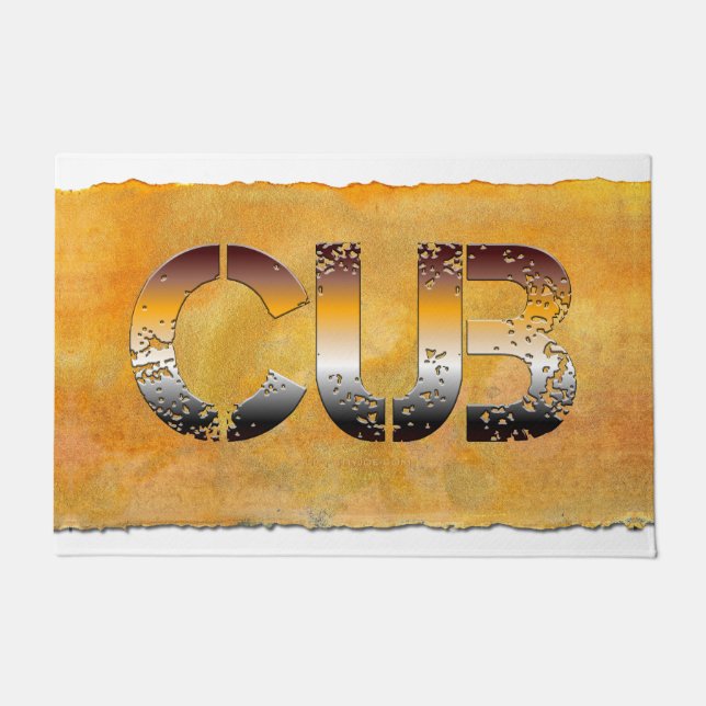 Paillasson SlipperyJoe's petit ours mot orange-brun pro (Devant)