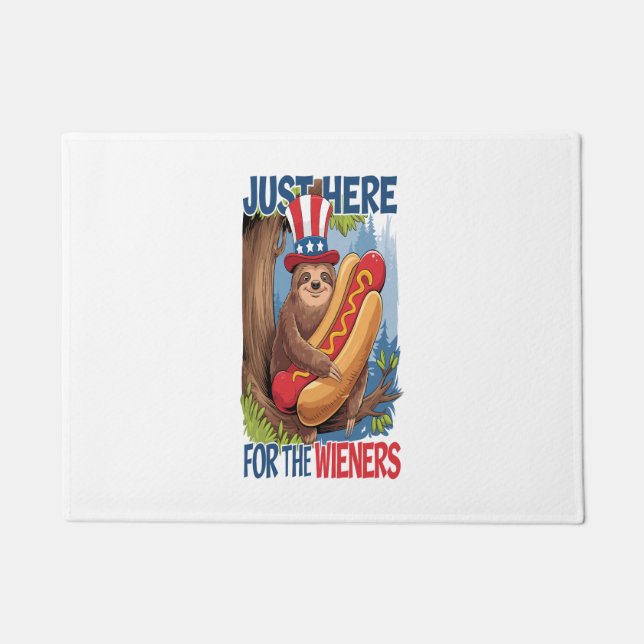 Paillasson Sloth Hot Dog 4 juillet BBQ (Devant)