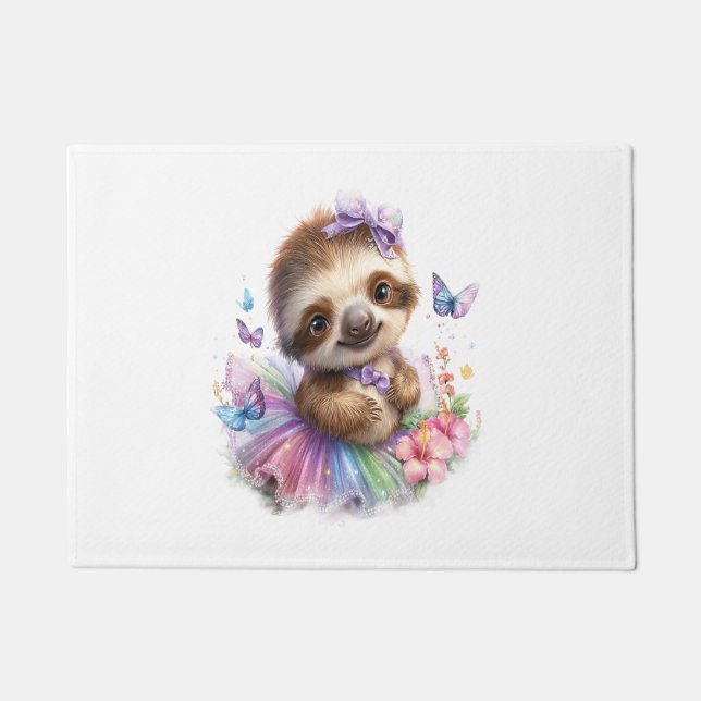 Paillasson Sloth Shirt Safari Rainbow Summer (Devant)