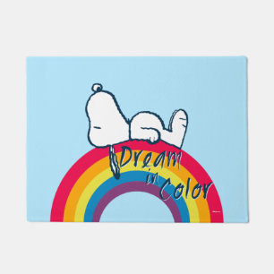Paillasson Snoopy Rêver en couleur arc-en-ciel
