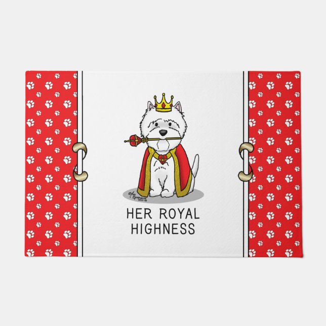 Paillasson Son Altesse Royale la reine Westie Chien (Devant)