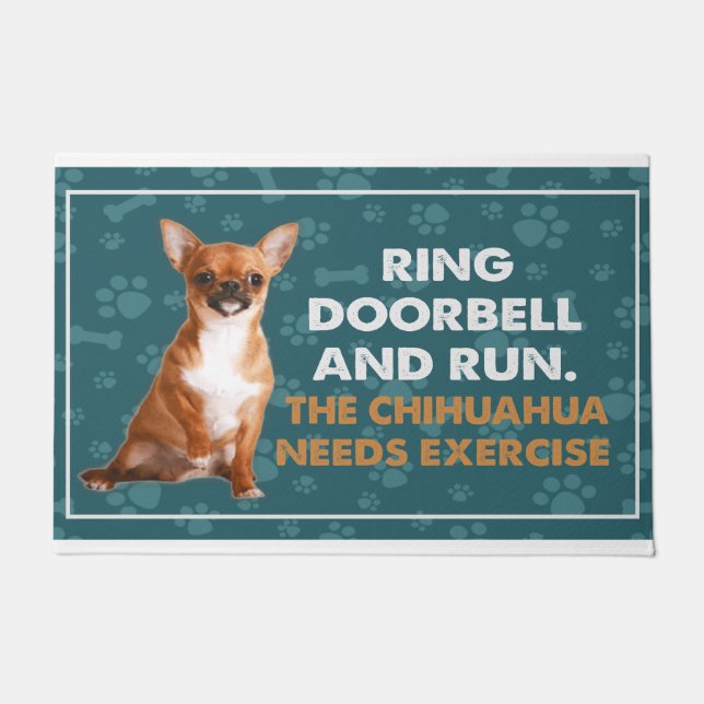 Paillasson Sonnerie De Porte Et Exécuter L'Exercice Chihuahua (Devant)