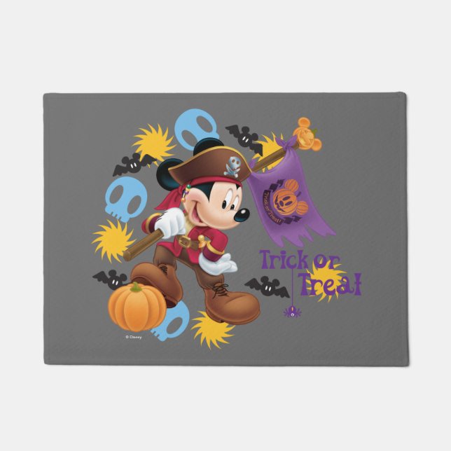 Paillasson Souris Pirate Mickey | Tricoter ou traiter (Devant)